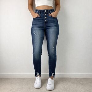 KanCan High-waisted Distressed Skinny Jeans